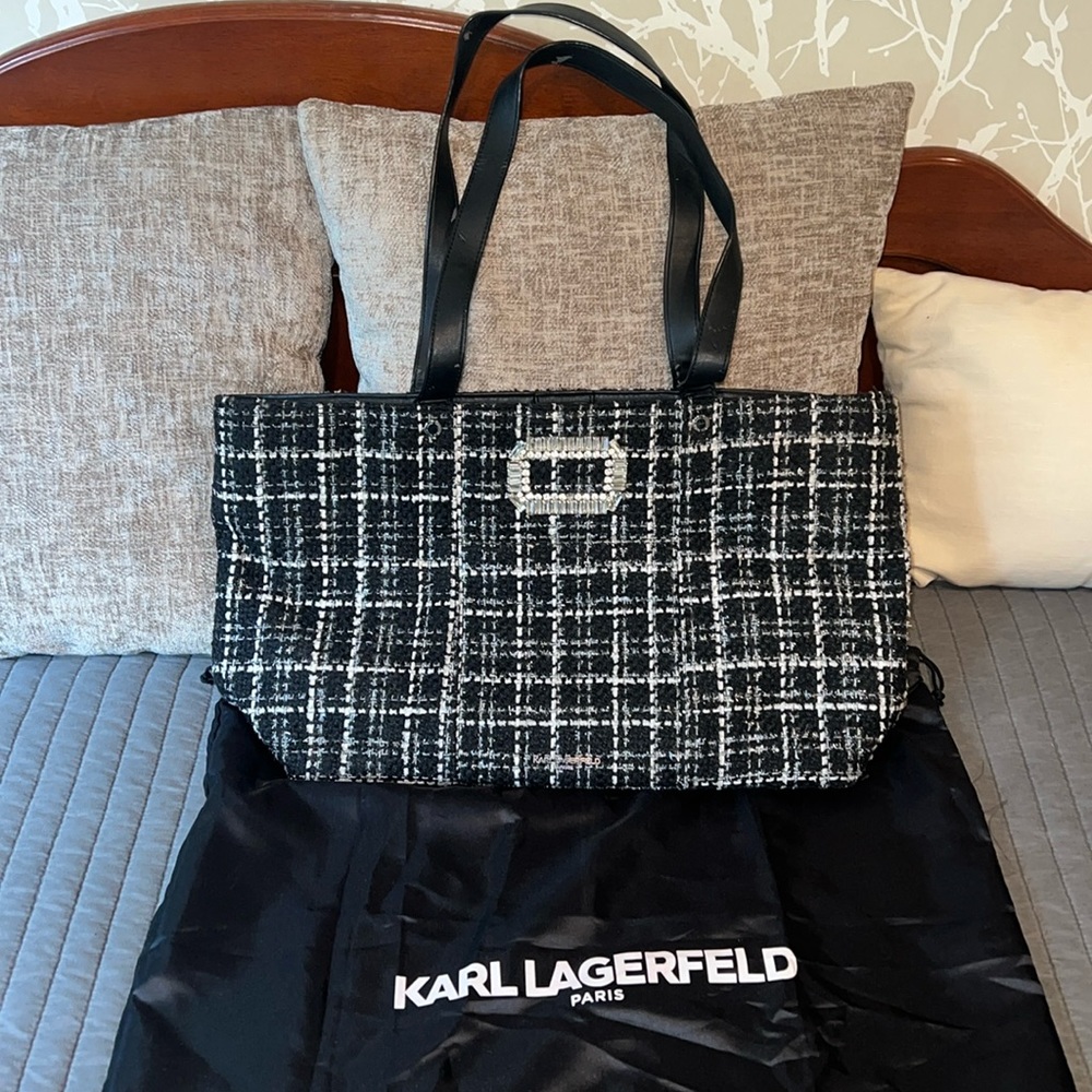 Karl Lagerfeld Tote Bag Black White